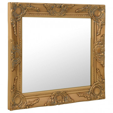 Oglindă de perete în stil baroc, auriu, 50 x 50 cm - Img 1