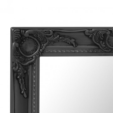 Oglindă de perete în stil baroc, negru, 50 x 50 cm - Img 4
