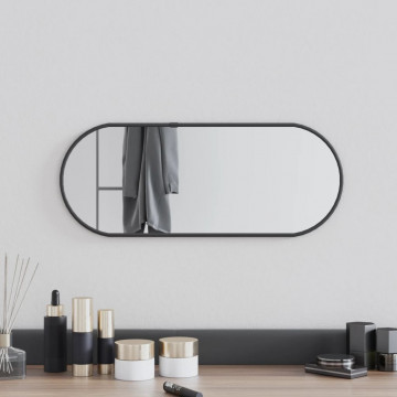 Oglindă de perete, negru, 50x20 cm, ovală - Img 1