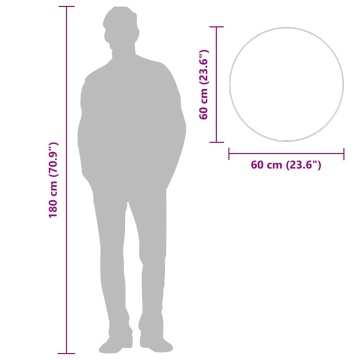 Oglindă de perete rotundă, argintiu, Ø 60 cm - Img 7