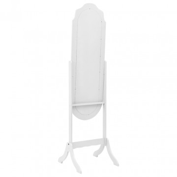 Oglindă independentă, alb, 45,5x47,5x160 cm, lemn compozit - Img 2