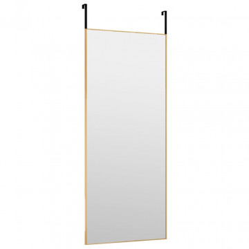 Oglindă pentru ușă, auriu, 40x100 cm, sticlă și aluminiu - Img 3