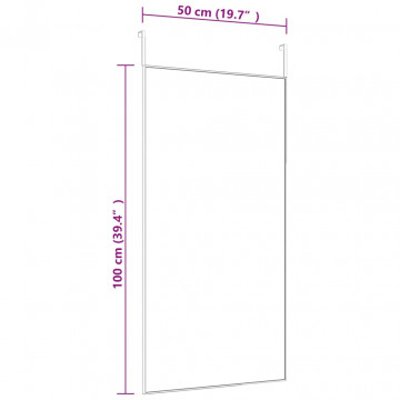 Oglindă pentru ușă, negru, 50x100 cm, sticlă și aluminiu - Img 4