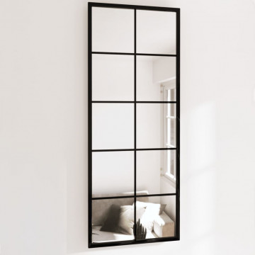 Oglinzi de perete, 2 buc., negru, 100x40 cm, metal - Img 1