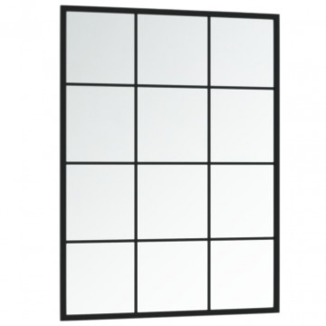 Oglinzi de perete, 3 buc., negru, 80x60 cm, metal - Img 3