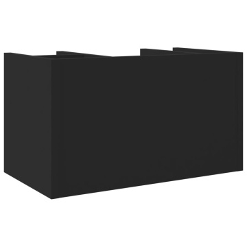 Organizator birou, negru, 44,5x24x25 cm lemn prelucrat - Img 5