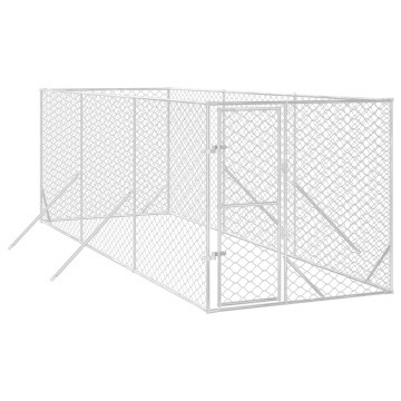 Padoc de exterior pentru câini argintiu 2x6x2 m oțel galvanizat - Img 3