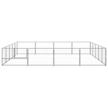 Padoc pentru câini, argintiu, 20 m², oțel - Img 3