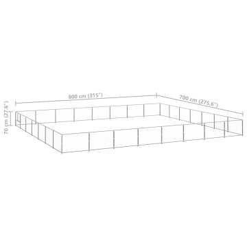Padoc pentru câini, argintiu, 56 m², oțel - Img 5