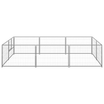 Padoc pentru câini, argintiu, 6 m², oțel - Img 2