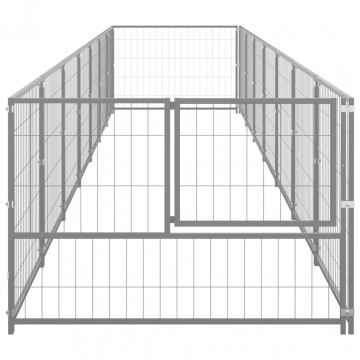 Padoc pentru câini, argintiu, 7 m², oțel - Img 3