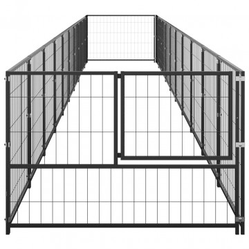 Padoc pentru câini, negru, 10 m², oțel - Img 2