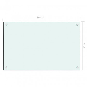 Panou antistropi de bucătărie, alb, 80x50 cm, sticlă securizată - Img 5