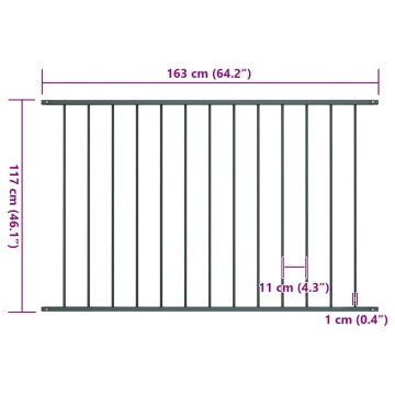 Panou de gard, antracit, 1,7x1,25 m, oțel vopsit electrostatic - Img 4