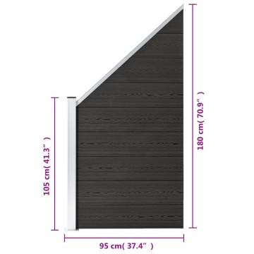 Panou de gard, gri, 95x(105-180) cm, WPC - Img 7