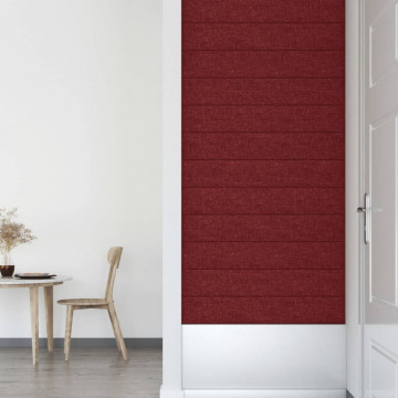 Panouri de perete 12 buc. roșu vin 90x15 cm textil 1,62 m² - Img 5