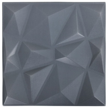 Panouri de perete 3D 24 buc. gri 50x50 cm model diamant 6 m² - Img 6