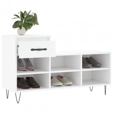 Pantofar, alb, 102x36x60 cm, lemn compozit - Img 4