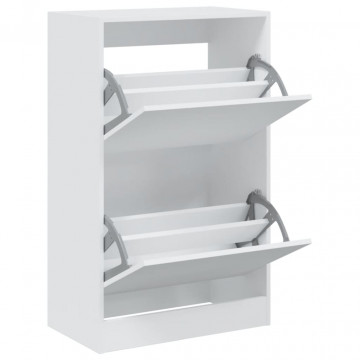 Pantofar, alb, 60x34x96,5 cm, lemn compozit - Img 2