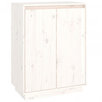 Pantofar, alb, 60x35x80 cm, lemn masiv de pin - Img 2