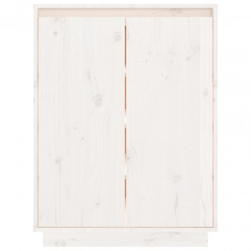 Pantofar, alb, 60x35x80 cm, lemn masiv de pin - Img 8