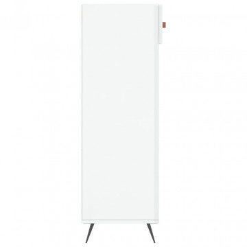 Pantofar, alb extralucios, 60x35x105 cm, lemn prelucrat - Img 6