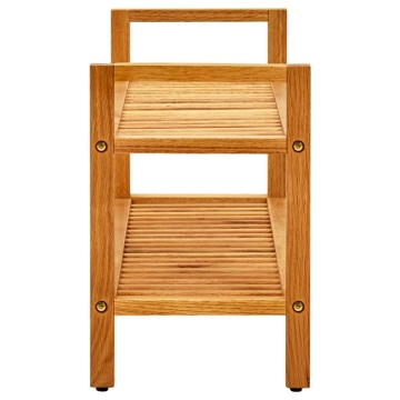 Pantofar cu 2 rafturi, 100x27x40 cm, lemn masiv de stejar - Img 3