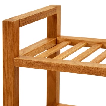 Pantofar cu 2 rafturi, 100x27x40 cm, lemn masiv de stejar - Img 6