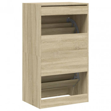 Pantofar cu 2 sertare rabatabile, stejar sonoma, 60x42x108 cm - Img 7
