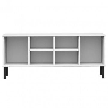Pantofar cu picioare metalice „OSLO” alb 106x35x45 cm lemn - Img 4