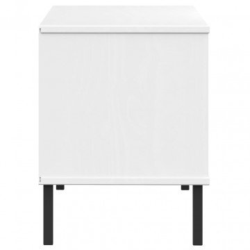 Pantofar cu picioare metalice „OSLO” alb 106x35x45 cm lemn - Img 7