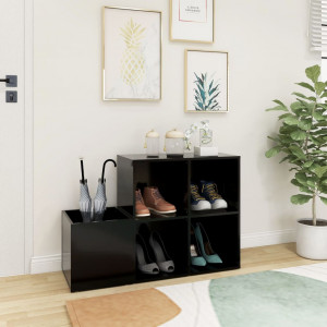 Pantofar de hol, negru, 105x35,5x70 cm, PAL - Img 3