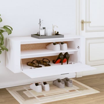 Pantofar de perete, alb, 100x35x38 cm, lemn compozit - Img 3