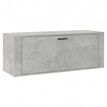 Pantofar de perete, gri beton, 100x35x38 cm, lemn prelucrat - Img 2