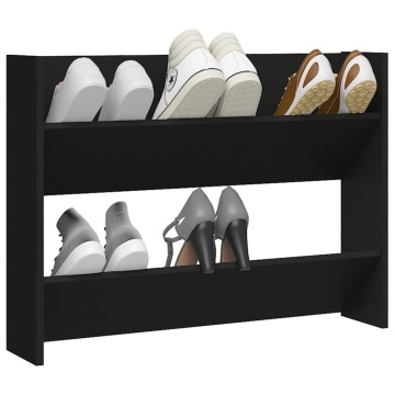 Pantofar de perete, negru, 80x18x60 cm, lemn prelucrat - Img 3