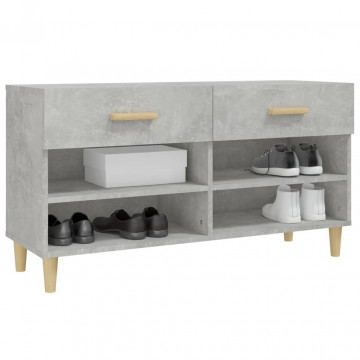 Pantofar, gri beton, 102x35x55 cm, lemn compozit - Img 4