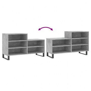 Pantofar, gri beton, 102x36x60 cm, lemn prelucrat - Img 6