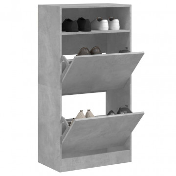 Pantofar, gri beton, 60x34x116 cm, lemn compozit - Img 1
