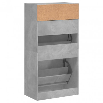 Pantofar, gri beton, 60x34x116 cm, lemn compozit - Img 6