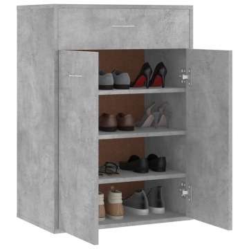 Pantofar, gri beton, 60x35x84 cm, lemn prelucrat - Img 4