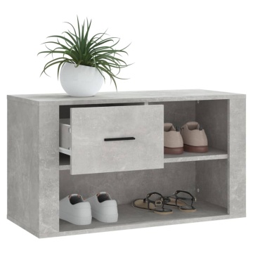 Pantofar, gri beton, 80x35x45 cm, lemn prelucrat - Img 4