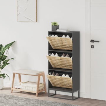 Pantofar, negru, 52x25x120 cm, lemn prelucrat - Img 1
