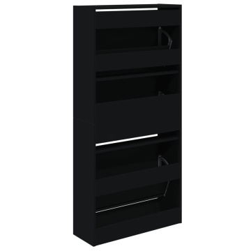 Pantofar, negru, 60x21x125,5 cm, lemn compozit - Img 6