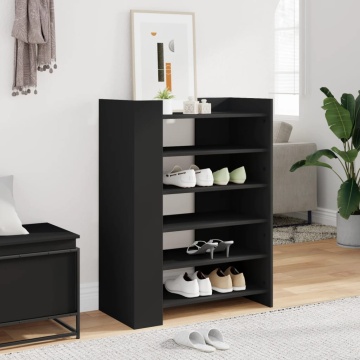 Pantofar, negru, 74,5x37,5x100 cm, lemn prelucrat - Img 1