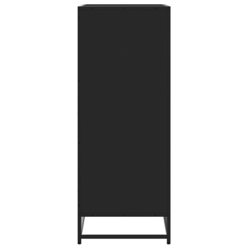 Pantofar, negru, 75x38x97,5 cm, lemn prelucrat/metal - Img 8
