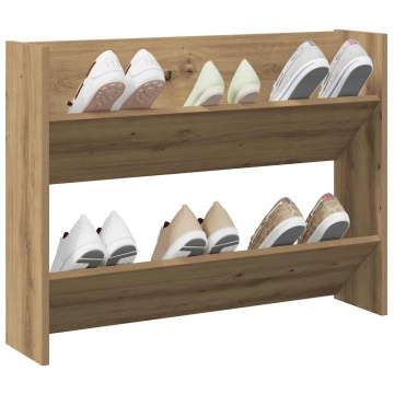 Pantofar perete, stejar artizanal, 80x18x60 cm, lemn prelucrat - Img 3