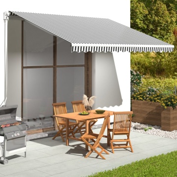 Pânză de rezervă copertină, antracit și alb, 4x3,5 m - Img 1