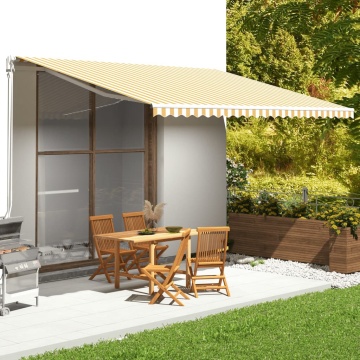 Pânză de rezervă copertină, galben și alb, 5x3,5 m - Img 1