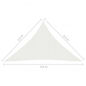 Pânză parasolar, alb, 3,5x3,5x4,9 m, HDPE, 160 g/m² - Img 5