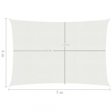 Pânză parasolar, alb, 5 x 7 m, HDPE, 160 g/m² - Img 5